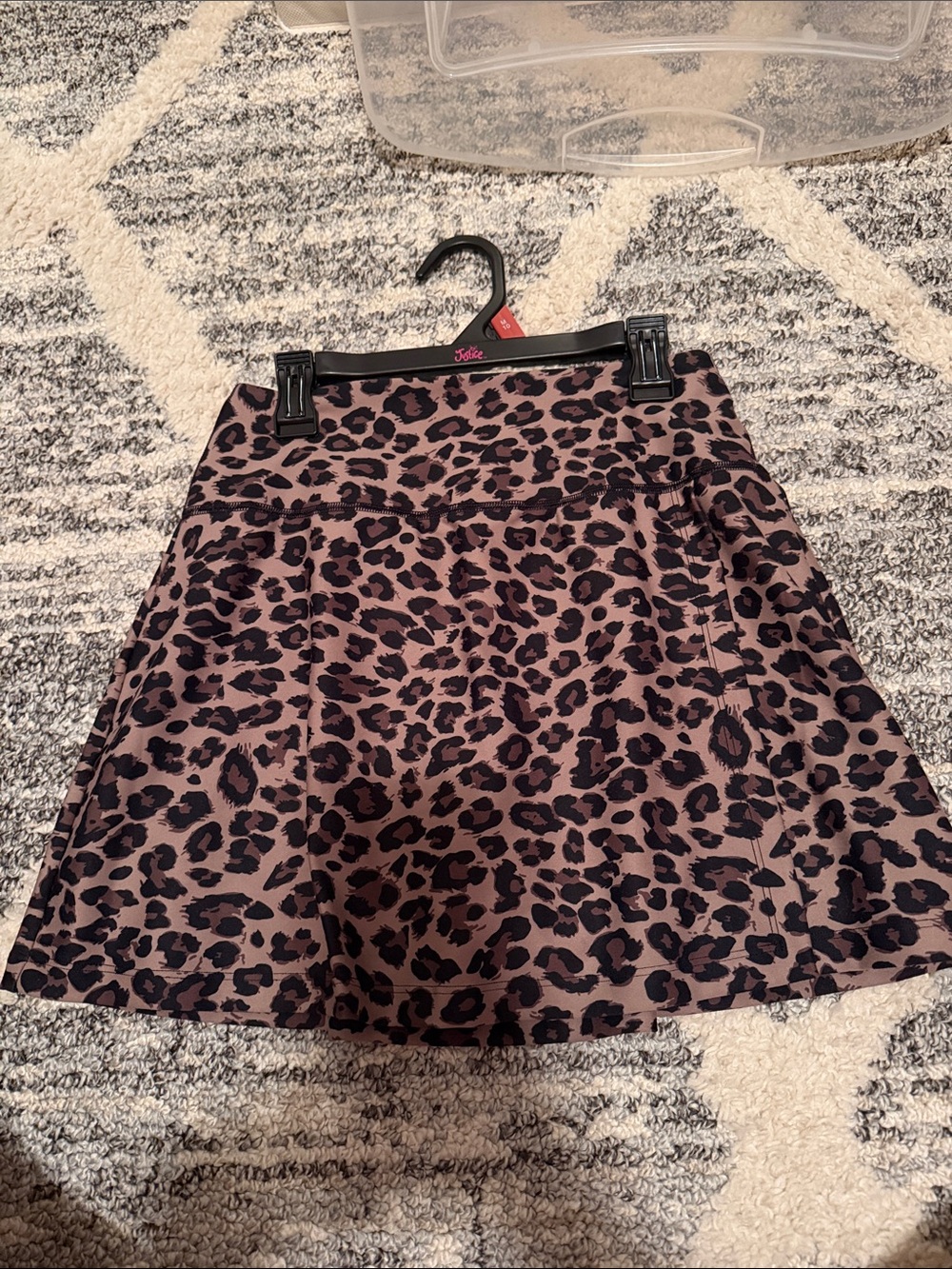 Leopard Print Circle Skirt in Mauve and Black -